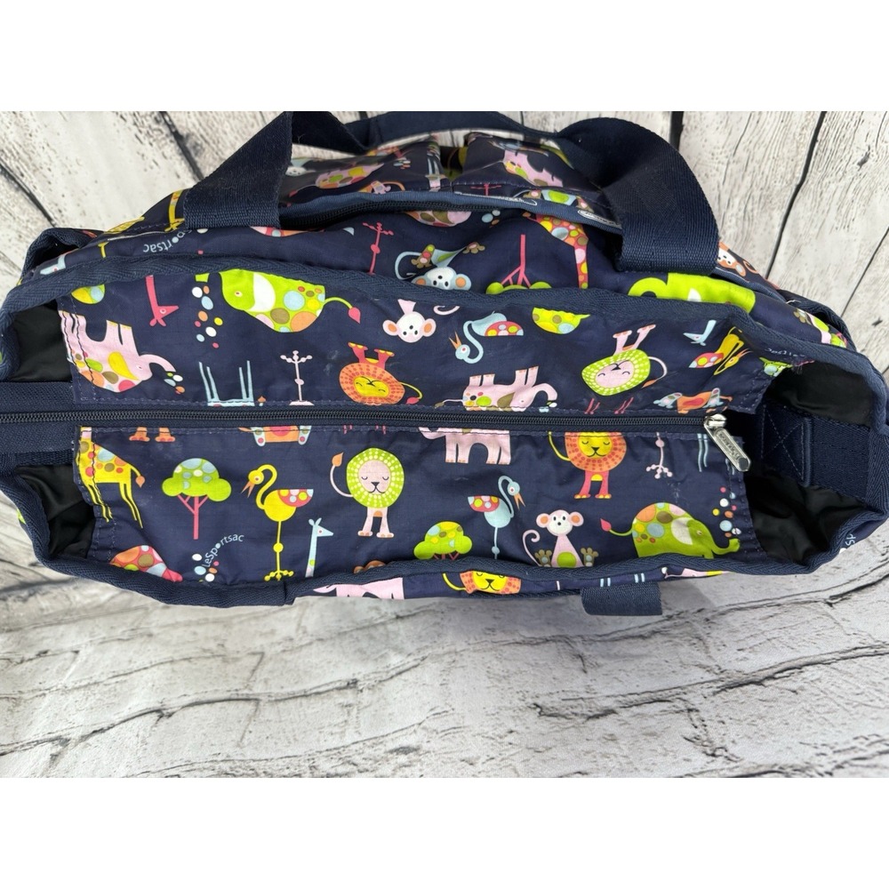 Le‎ Sportsac Ryan Baby Bag Navy Zoo Animals Large *MISSING SHOULDER STRAP* - Picture 4 of 12